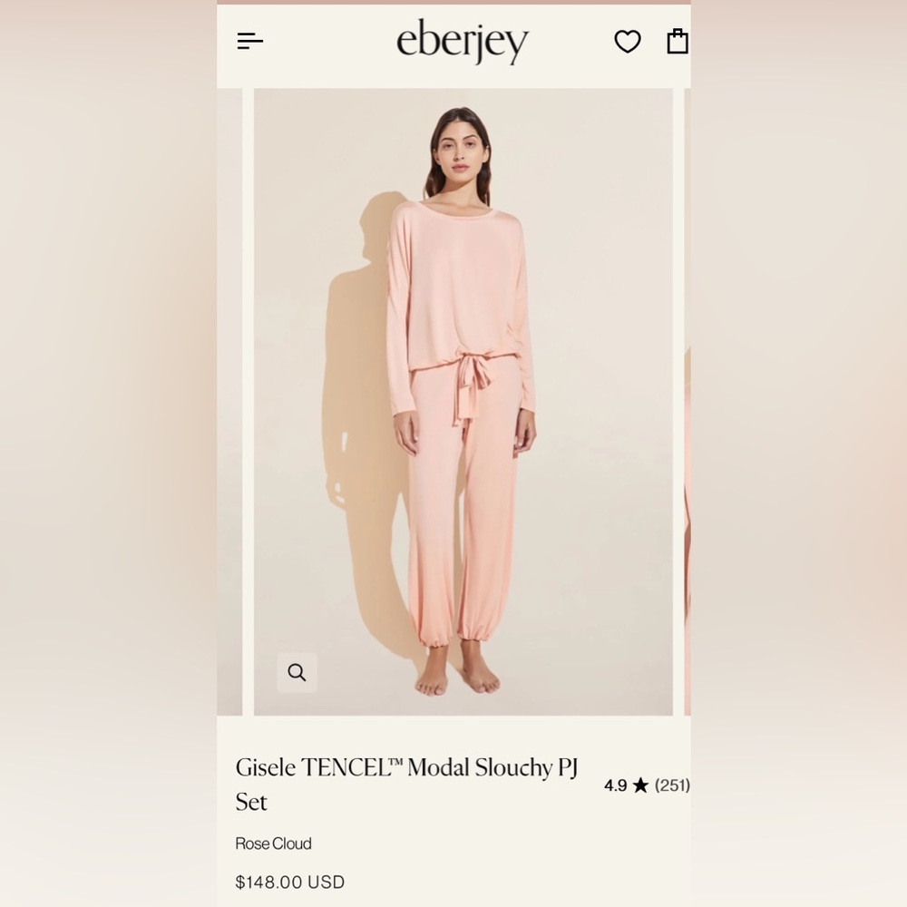 EBERJEY- Gisele TENCEL™ Modal Slouchy PJ Set
Rose cloud
